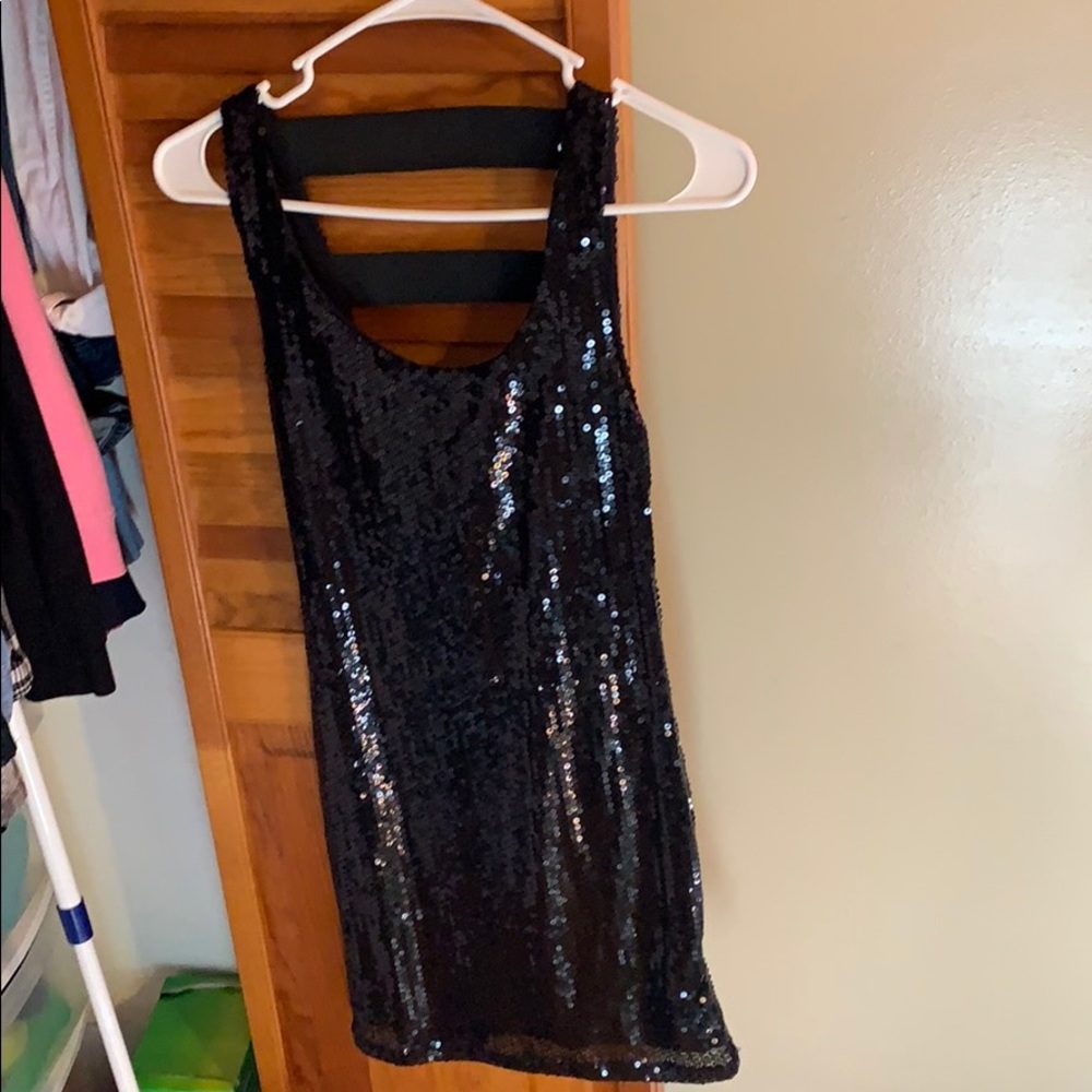 Black sequin dress worn once